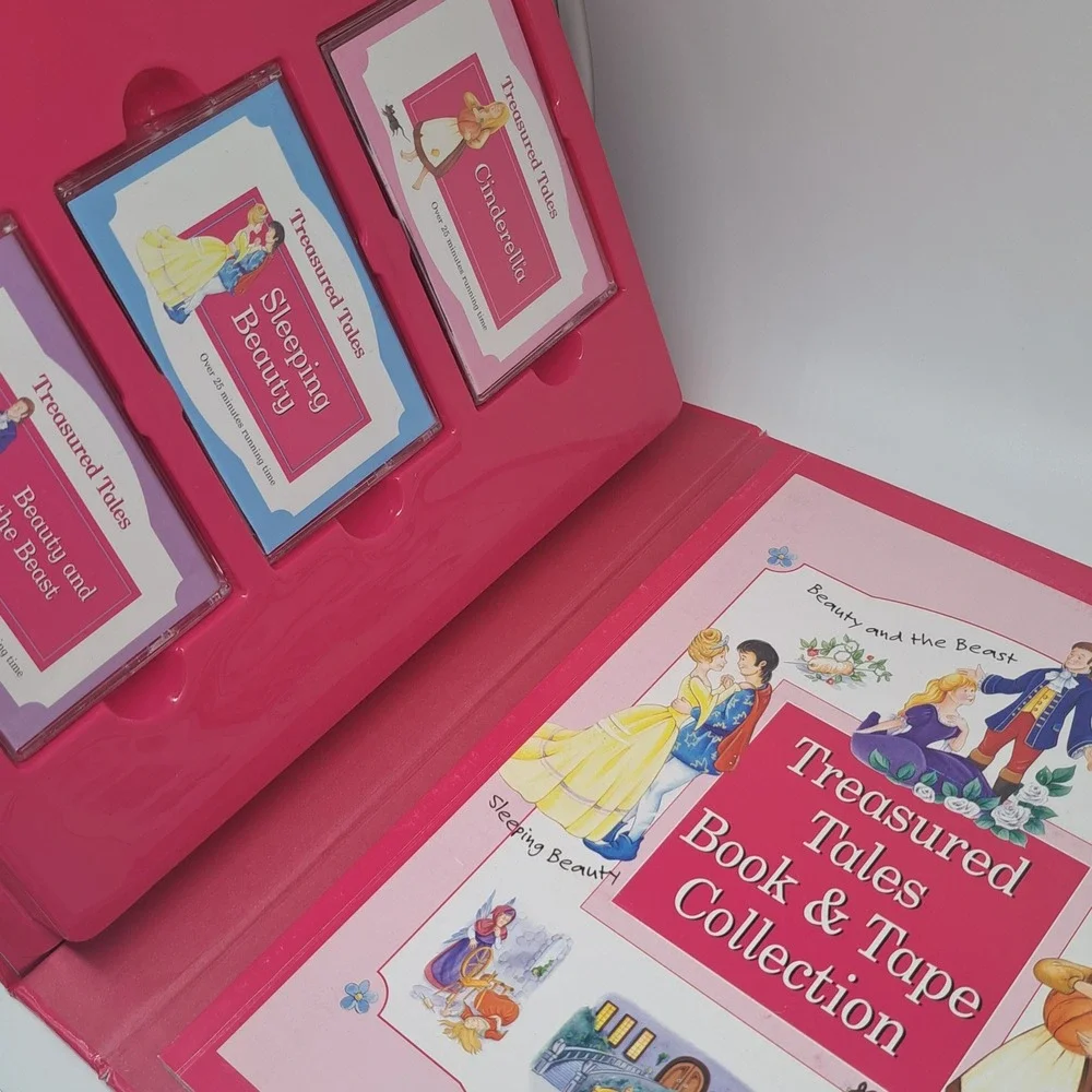Treasured Tales Book & 3 Tape Collection‎ Cinderella Beauty Beast Cottagecore
